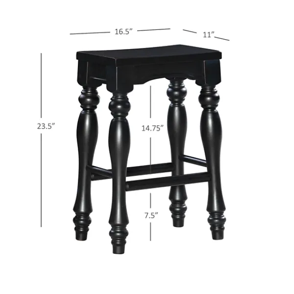 Bar Stools & Counter Height Stools-Kirkland's Home Turned Legs Island Stools, Set Of 2 Black