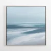 Canvas Art-Kirkland's Home Turquoise Abstract Ocean Framed Canvas Art Print Blue