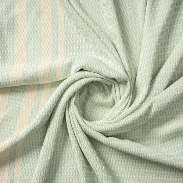 Blankets & Throws-Kirkland's Home Turquoise And White Stripes Cotton Throw Blue/White
