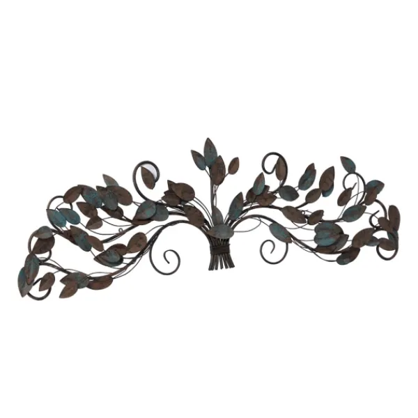 Wall Plaques-Kirkland's Home Turquoise Bronze Distressed Iron Vine Wall Plaque Brown