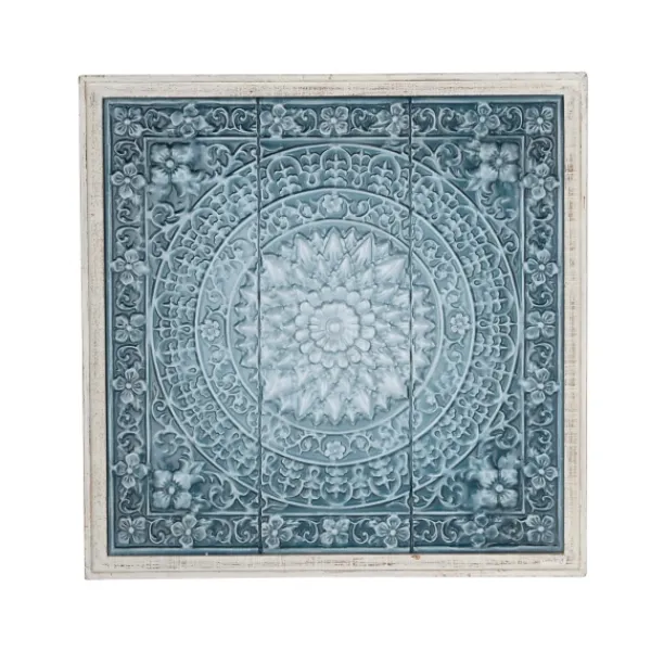 Wall Plaques-Kirkland's Home Turquoise Iron Floral Scrollwork Wall Plaque Blue
