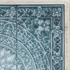 Wall Plaques-Kirkland's Home Turquoise Iron Floral Scrollwork Wall Plaque Blue