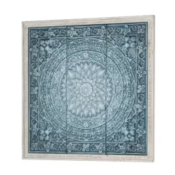 Wall Plaques-Kirkland's Home Turquoise Iron Floral Scrollwork Wall Plaque Blue