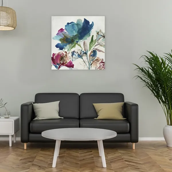Canvas Art-Kirkland's Home Turquoise On Watercolor Giclee Canvas Art Print White/Pink/Blue/Green