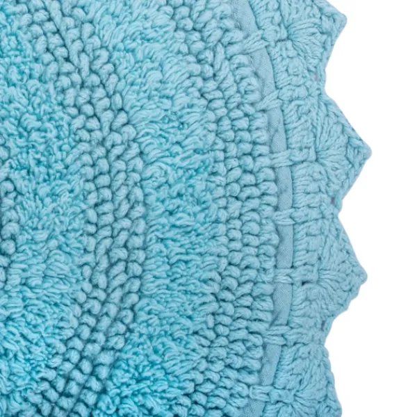Bathroom Rugs-Kirkland's Home Turquoise Small Crochet Oval Bath Mat Blue