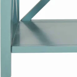 Bookshelves-Kirkland's Home Turquoise Trellis Pine Wood Bookshelf Blue