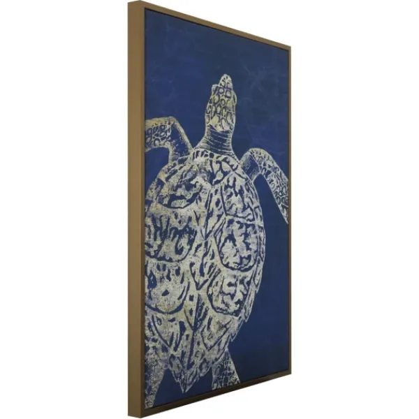 Framed Art-Kirkland's Home Turtle Sea Creature Framed Art Print Blue/White