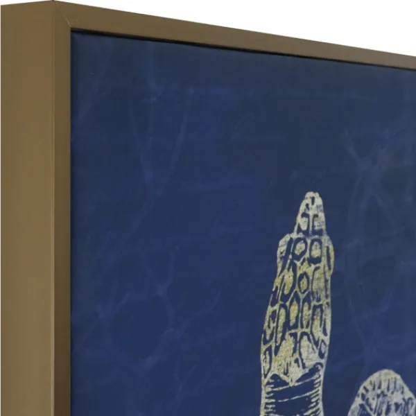 Framed Art-Kirkland's Home Turtle Sea Creature Framed Art Print Blue/White