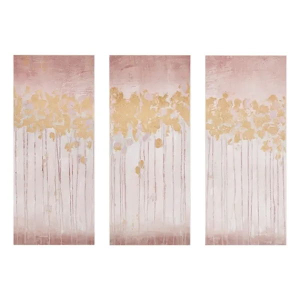 Canvas Art-Kirkland's Home Twilight Forest Canvas Art Prints, Set Of 3 Red/Gold/White