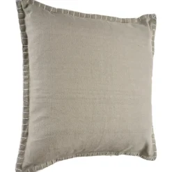 Pillows-Kirkland's Home Twine Embroidered Edge Pillow, 24 In. Brown