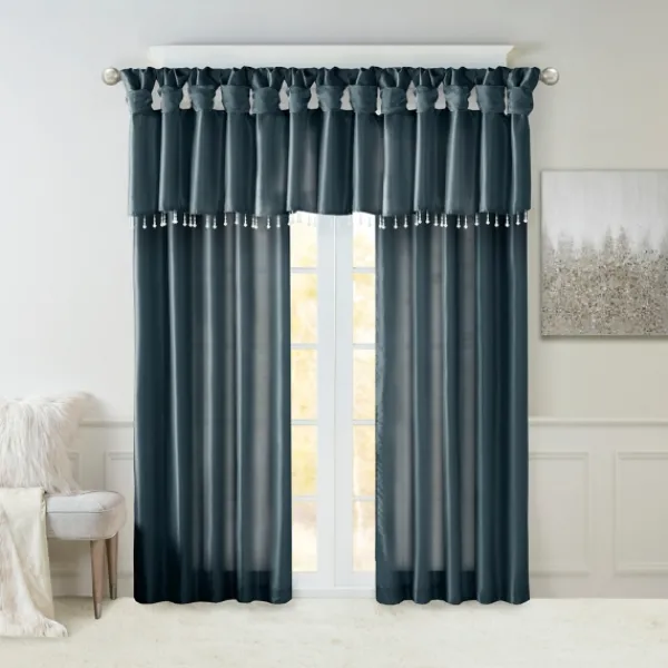 Curtains & Drapes-Kirkland's Home Twist Top Curtain Panel, 95 In. Blue