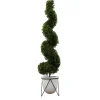 Trees & Topiaries-Kirkland's Home Twisted Boxwood Topiary In White Pot