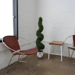Trees & Topiaries-Kirkland's Home Twisted Boxwood Topiary In White Pot