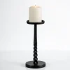 Candle Holders-Kirkland's Home Twisted Metal Pillar Candle Holder, 10 In. Black