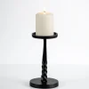Candle Holders-Kirkland's Home Twisted Metal Pillar Candle Holder, 8 In. Black