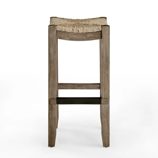 Bar Stools & Counter Height Stools-Kirkland's Home Twisted Seagrass And Wood Bar Stool Tan