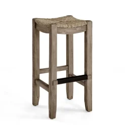 Bar Stools & Counter Height Stools-Kirkland's Home Twisted Seagrass And Wood Bar Stool Tan