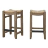 Bar Stools & Counter Height Stools-Kirkland's Home Twisted Seagrass And Wood Counter Stools, Set Of 2 Tan