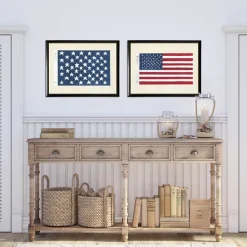 Framed Art-Kirkland's Home Two Flags Framed Art Prints, Set Of 2 Red/White/Blue