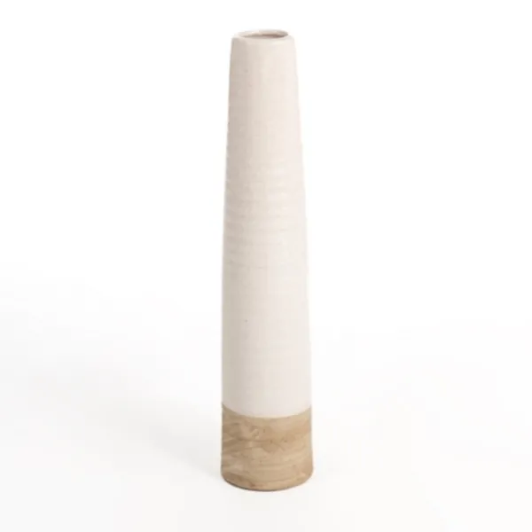 Vases-Kirkland's Home Two Tone Stoneware Vase, 23 In. Ivory}Tan