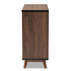 Cabinets & Sideboards-Kirkland's Home Two Tone Walnut Wood Wine Storage Cabinet Brown/Black