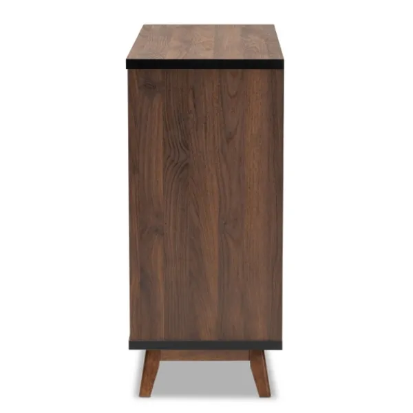 Cabinets & Sideboards-Kirkland's Home Two Tone Walnut Wood Wine Storage Cabinet Brown/Black