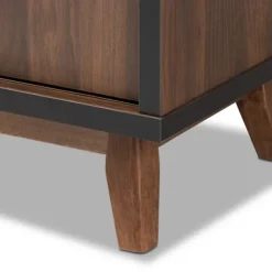 Cabinets & Sideboards-Kirkland's Home Two Tone Walnut Wood Wine Storage Cabinet Brown/Black