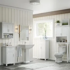 Cabinets & Sideboards-Kirkland's Home Two-Door Top Shelf Cabinet White