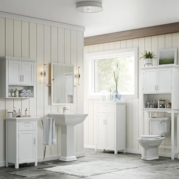 Cabinets & Sideboards-Kirkland's Home Two-Door Top Shelf Cabinet White
