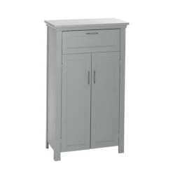 Cabinets & Sideboards-Kirkland's Home Two-Door Top Shelf Cabinet Gray