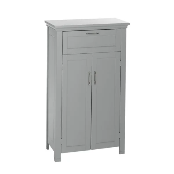 Cabinets & Sideboards-Kirkland's Home Two-Door Top Shelf Cabinet Gray
