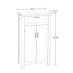 Cabinets & Sideboards-Kirkland's Home Two-Door Top Shelf Cabinet Gray
