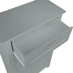 Cabinets & Sideboards-Kirkland's Home Two-Door Top Shelf Cabinet Gray