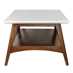 Coffee Tables-Kirkland's Home Two-Tone Ava Mid-Century Modern Coffee Table White