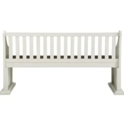 Entryway Furniture-Kirkland's Home Two-Tone Dark Oak And Ivory High Back Wooden Bench White