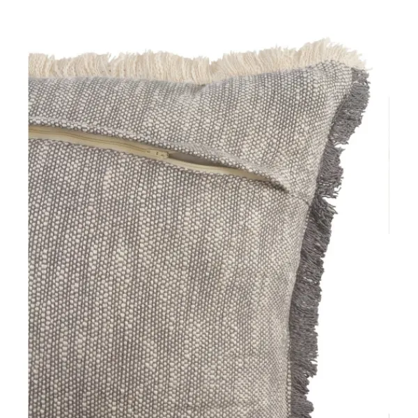 Pillows-Kirkland's Home Two-Tone Gray Woven Accent Pillow Gray/White