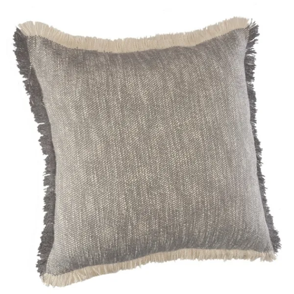 Pillows-Kirkland's Home Two-Tone Gray Woven Accent Pillow Gray/White