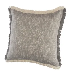 Pillows-Kirkland's Home Two-Tone Gray Woven Accent Pillow Gray/White