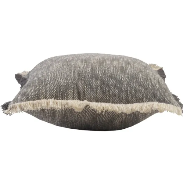Pillows-Kirkland's Home Two-Tone Gray Woven Accent Pillow Gray/White