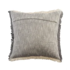 Pillows-Kirkland's Home Two-Tone Gray Woven Accent Pillow Gray/White