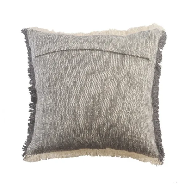 Pillows-Kirkland's Home Two-Tone Gray Woven Accent Pillow Gray/White