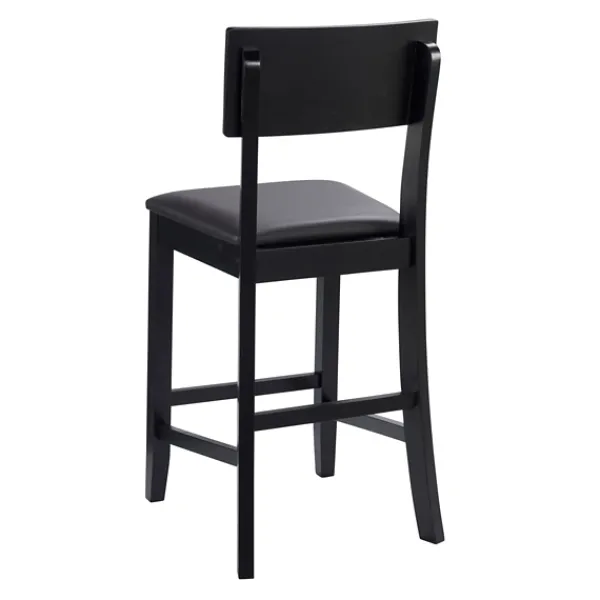 Bar Stools & Counter Height Stools-Kirkland's Home Tyler Vinyl Seat Counter Stool Black