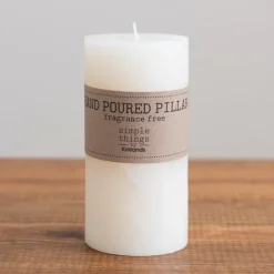 Candles-Kirkland's Home Unscented Pillar Candle, 6 In. Ivory