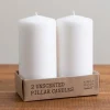 Candles-Kirkland's Home Unscented Pillar Candles, Set Of 2 White