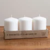 Candles-Kirkland's Home Unscented Pillar Candles, Set Of 3 White
