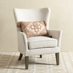Accent Chairs-Kirkland's Home Upholstered Armchair Ivory