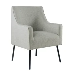 Accent Chairs-Kirkland's Home Upholstered Black Legs Accent Chair Gray