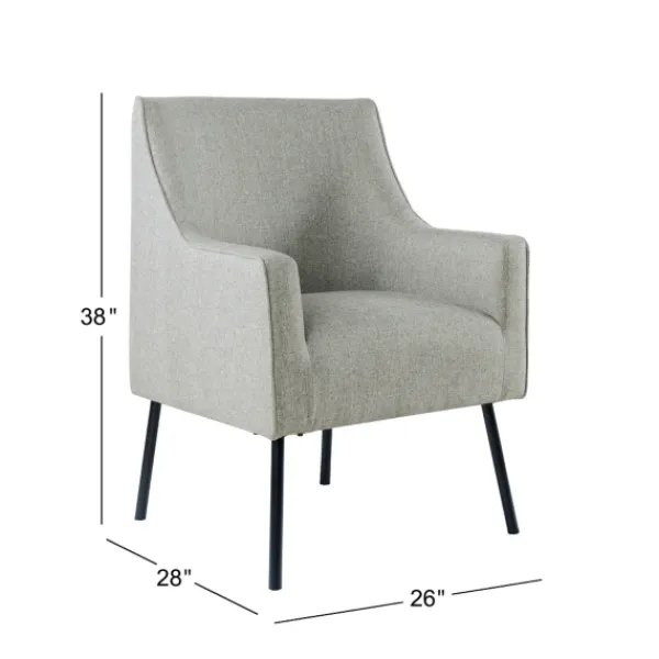 Accent Chairs-Kirkland's Home Upholstered Black Legs Accent Chair Gray
