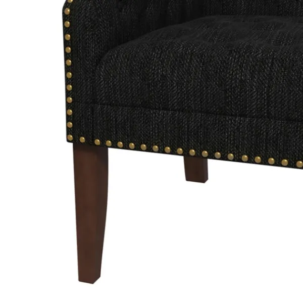 Accent Chairs-Kirkland's Home Upholstered Button Tufted Accent Chair Black
