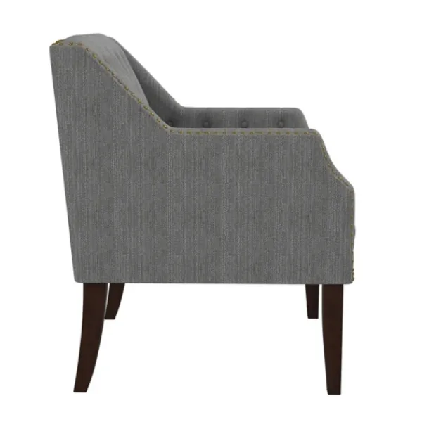 Accent Chairs-Kirkland's Home Upholstered Button Tufted Accent Chair Gray